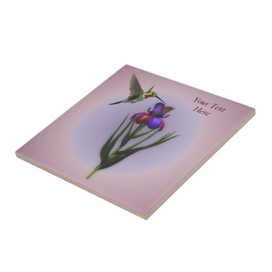 Blume Hummingvogel und Iris Fliese (Seite)