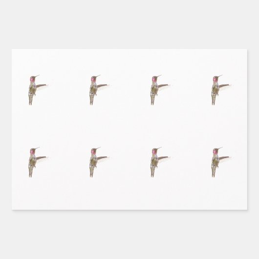 Blume Hummingvogel und Single Geschenkpapier Set (Vorderseite 2)