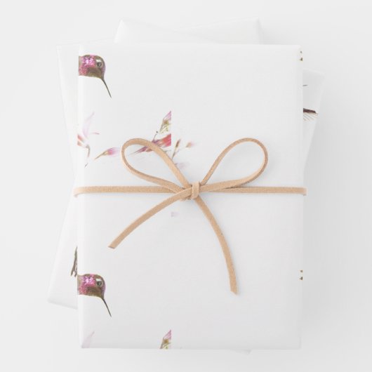 Blume Hummingvogel und Single Geschenkpapier Set (Beispiel)