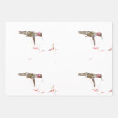 Blume Hummingvogel und Single Geschenkpapier Set (Vorderseite)