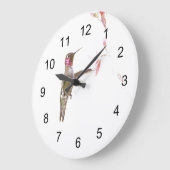 Blume Hummingvogel und Single Große Wanduhr (Winkel)