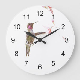 Blume Hummingvogel und Single Große Wanduhr