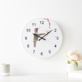 Blume Hummingvogel und Single Große Wanduhr (Zuhause)