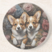 Blume Hunde Zuchtportraits 5 Getränkeuntersetzer (Vorne)
