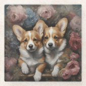 Blume Hunde Zuchtportraits 5 Glasuntersetzer (Vorderseite)