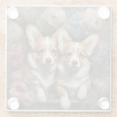 Blume Hunde Zuchtportraits 5 Glasuntersetzer (Rückseite)