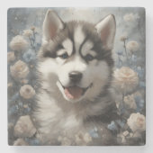 Blume Hunde Zuchtportraits 7 Steinuntersetzer (Vorderseite)