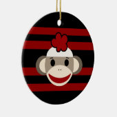 Blume-Hut aus Rot und Schwarz-Streifen Keramikornament (Rechts)