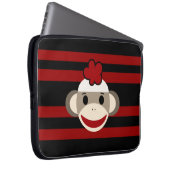 Blume-Hut aus Rot und Schwarz-Streifen Laptopschutzhülle (Vorne Rechts)