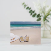 Blume-Hut und Slipper-Postkarte Postkarte (Stehend Vorderseite)
