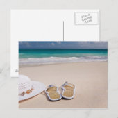Blume-Hut und Slipper-Postkarte Postkarte (Vorne/Hinten)