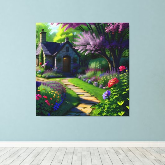 Blume Hütte drei Leinwanddruck (Insitu (Holzboden))