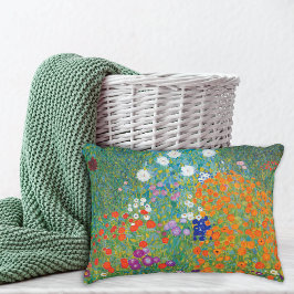 Blume Hütte Garten Landschaft Gustav Klimt Zierkissen