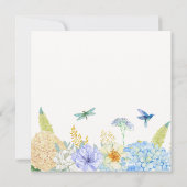 Blume Hydrangea Bird Butterfly Abschluss Einladung (Rückseite)