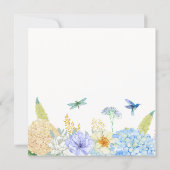Blume Hydrangea Bird Butterfly Geburtstag Einladung (Rückseite)