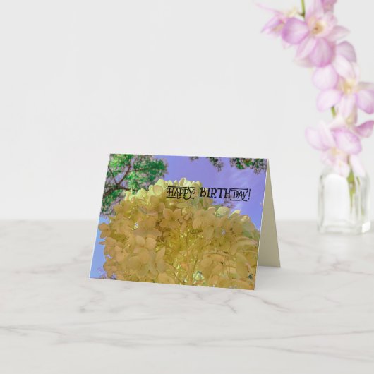 Blume Hydrangea Gelb hübscher BURTTAG Karte (Orchidee)