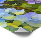 Blume Hydrangea Wasserfarben Art Poster (Ecke)