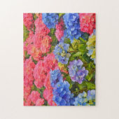 Blume Hydrangea Wasserfarben Art Puzzle (Vertikal)