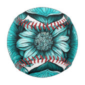 Blume Hyper realistisch Pen Illustration Print" Baseball (Vorderseite)