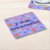 Blume Ich bin dankbar Untersetzer Set (angewinkelt)