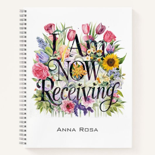 *~* Blume ICH ERHALTE JETZT 9 AP85 Manifesting Notizblock (Vorderseite)