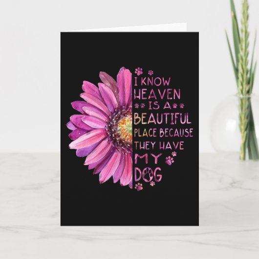 Blume ich weiß, Himmel ist ein schöner Ort Paws Hu Karte (Vorderseite)