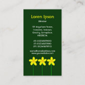 Blume II für langes Stechen - Dunkelgrün Visitenkarte (Rückseite)