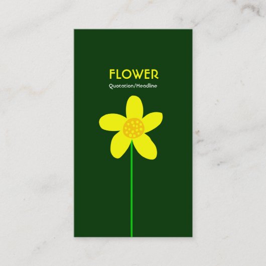 Blume II für langes Stechen - Dunkelgrün Visitenkarte (Vorderseite)
