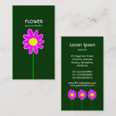 Blume III für langes Stechen - Dunkelgrün Visitenkarte (Vorne/Hinten)