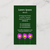 Blume III für langes Stechen - Dunkelgrün Visitenkarte (Rückseite)