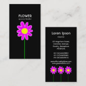 Blume III für langes Stechen - Schwarz Visitenkarte (Vorne/Hinten)