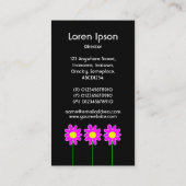 Blume III für langes Stechen - Schwarz Visitenkarte (Rückseite)