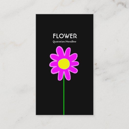 Blume III für langes Stechen - Schwarz Visitenkarte (Vorderseite)