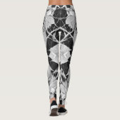 Blume Illustration Design Schwarzweiß Leggings (Rückseite)