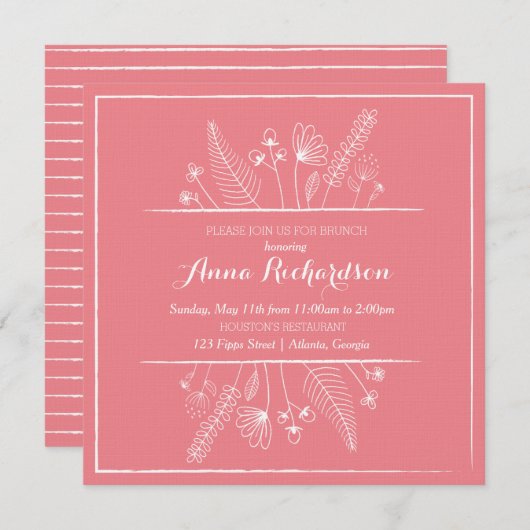 Blume Illustration Einladung (Vorne/Hinten)