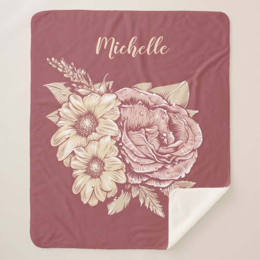 Blume Illustration individuelle Name Decken (Vorderseite)