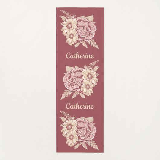 Blume Illustration individuelle Name Yogamattel Yogamatte (Vorderseite)