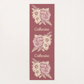 Blume Illustration individuelle Name Yogamattel Yogamatte (Rückseite)