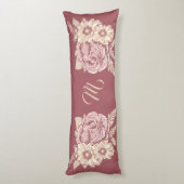 Blume Illustration, kundenspezifisches Monogramm K Seitenschläferkissen (Rückseite (Vertikal))