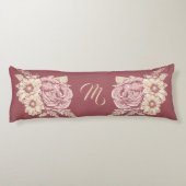 Blume Illustration, kundenspezifisches Monogramm K Seitenschläferkissen (Rückseite)