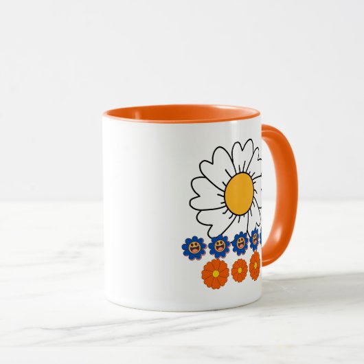 Blume Illustration Tasse (VorderseiteRechts)