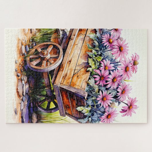 Blume-Illustration von Freshly Picked Aster Puzzle (Horizontal)