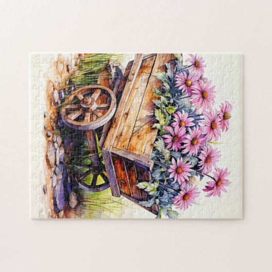 Blume-Illustration von Freshly Picked Aster Puzzle (Horizontal)