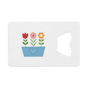 Blume-Illustrationen in einer Leinwand für das bla Geldbeutel Flaschenöffner