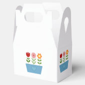 Blume-Illustrationen in einer Leinwand für das bla Geschenkschachtel (Geöffnet)