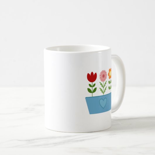 Blume-Illustrationen in einer Leinwand für das bla Kaffeetasse (VorderseiteRechts)