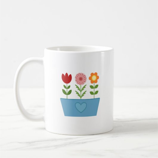 Blume-Illustrationen in einer Leinwand für das bla Kaffeetasse (Links)