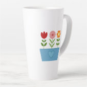 Blume-Illustrationen in einer Leinwand für das bla Milchtasse (Rechte Ecke)