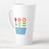 Blume-Illustrationen in einer Leinwand für das bla Milchtasse (Linke Ecke)