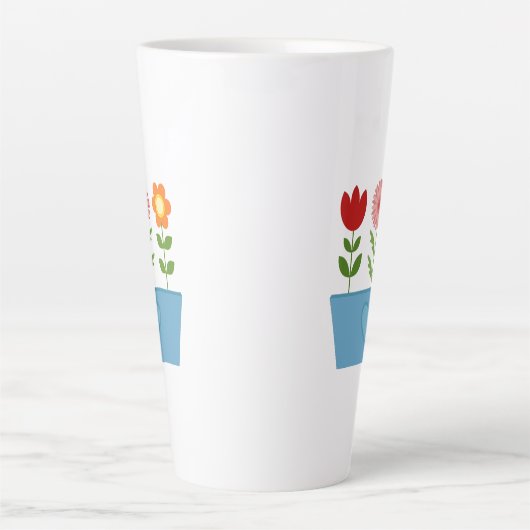 Blume-Illustrationen in einer Leinwand für das bla Milchtasse (Vorderseite)